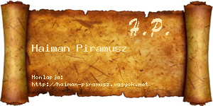 Haiman Piramusz névjegykártya